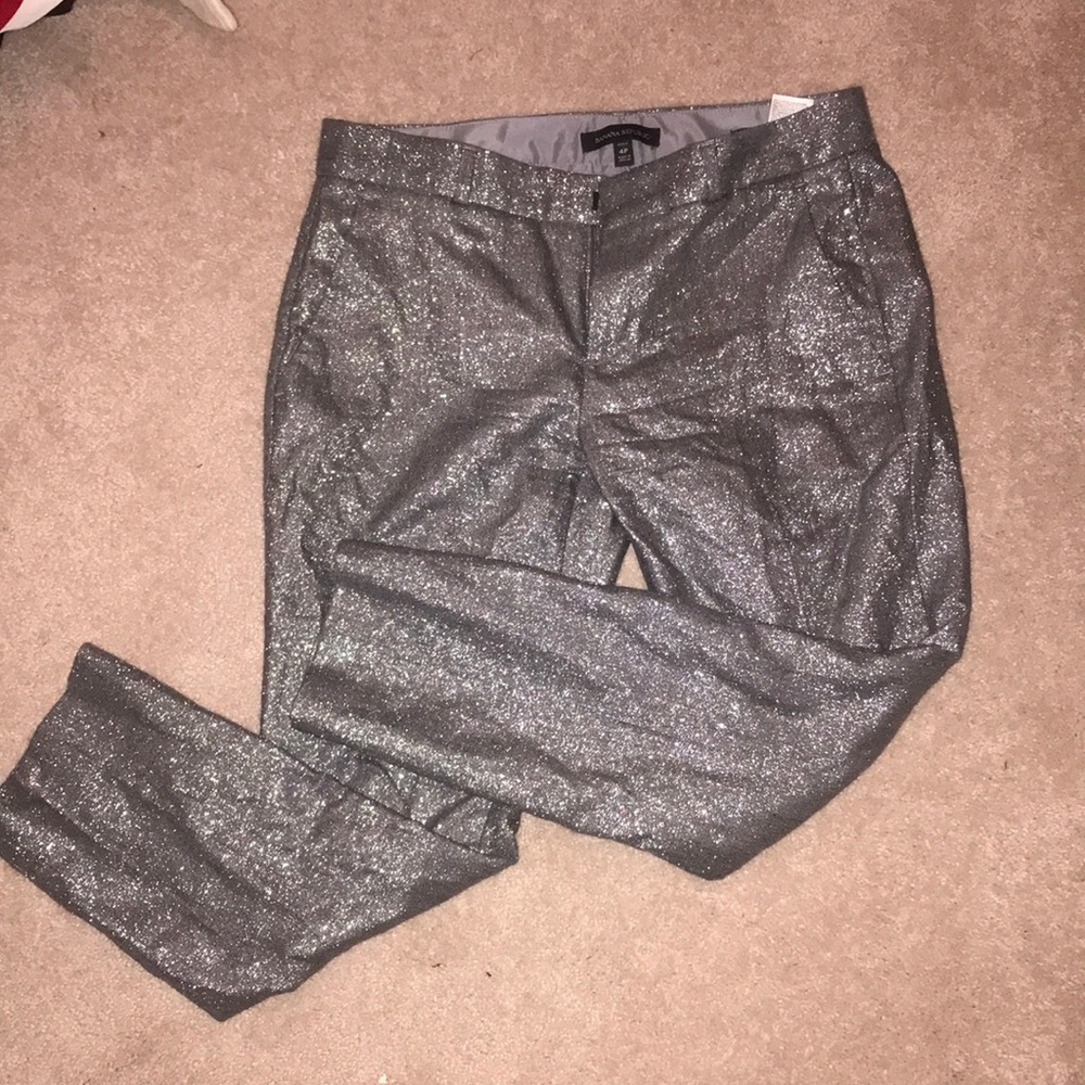 Banana Republic Glitter Straight Leg Pants